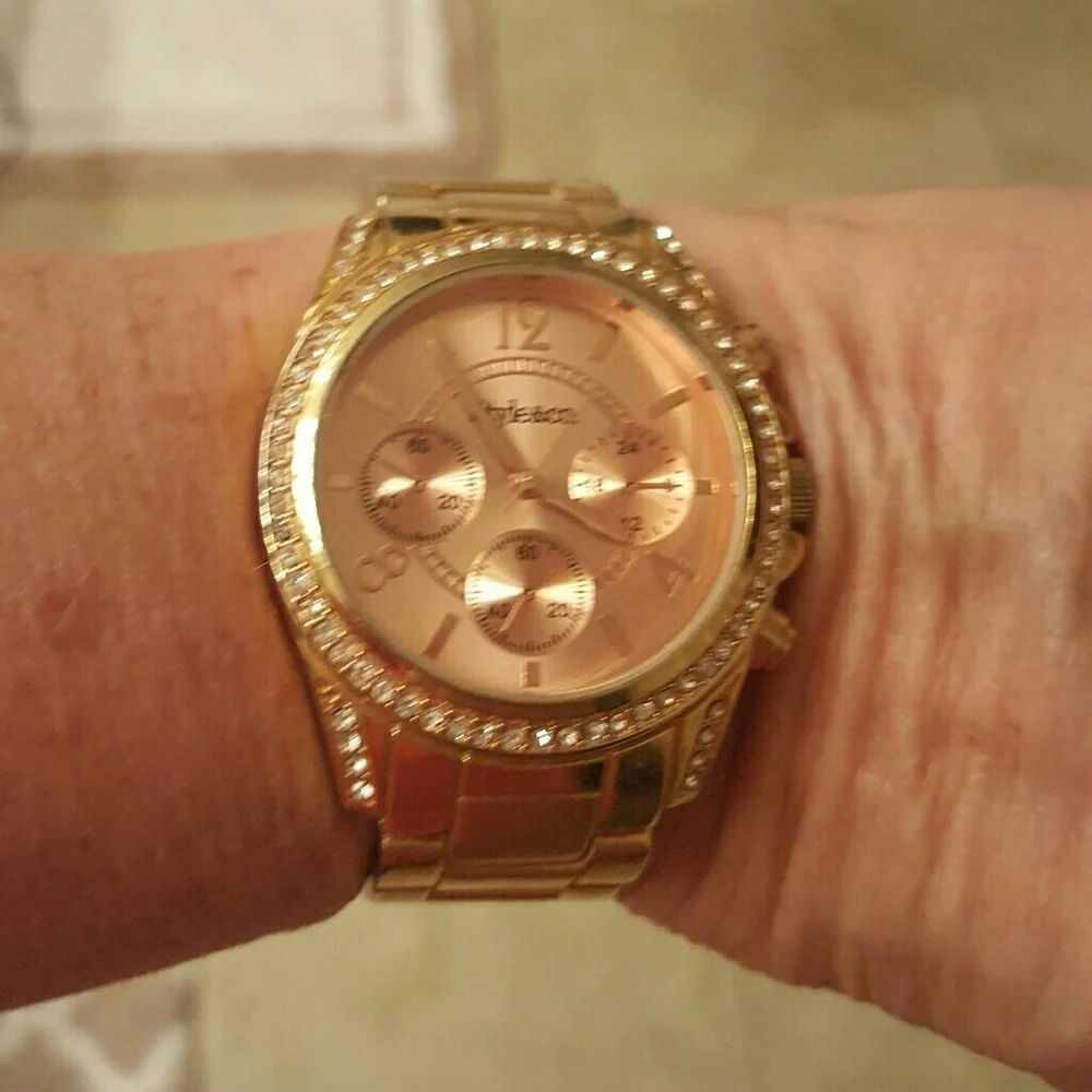 Macy's Gold Watch‎ - Rose Gold & Crystals